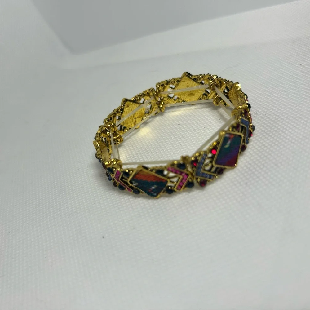 Girasol Multicolor Woven Beaded Bracelet - Gold Accents‎
